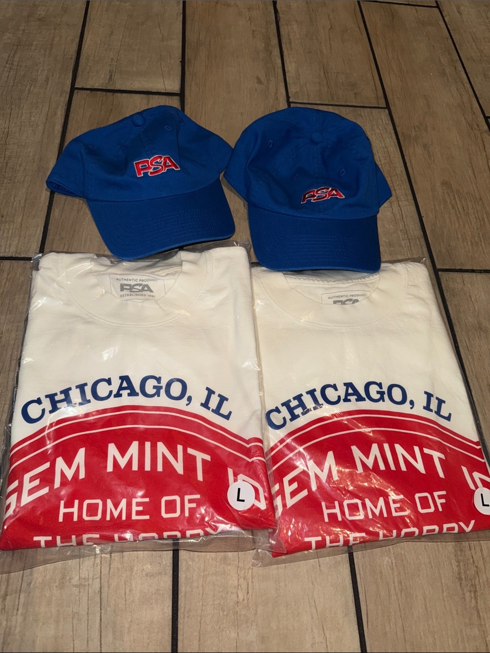 PSA Chicago sports cards national convention 2026 shirt large PSA hat lot x2